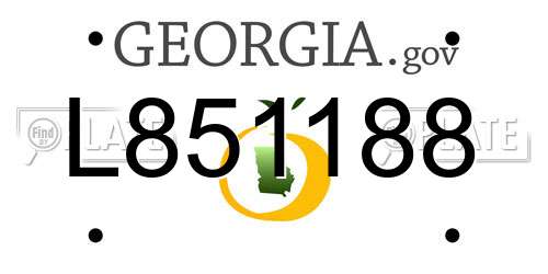 L851188 Georgia License Plate