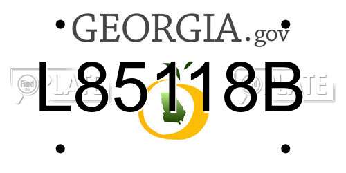 L85118B Georgia License Plate