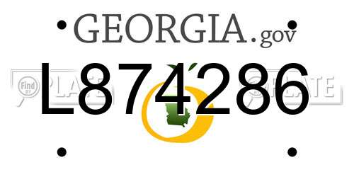 L874286 Georgia License Plate