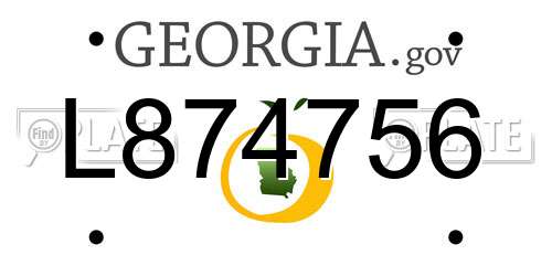 L874756 Georgia License Plate
