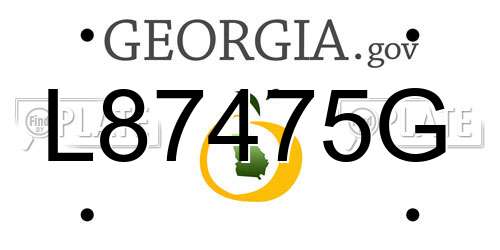 L87475G Georgia License Plate