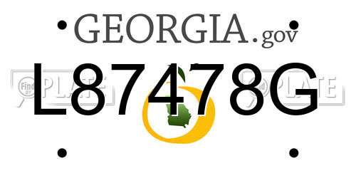 L87478G Georgia License Plate