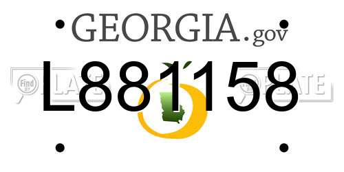 L881158 Georgia License Plate