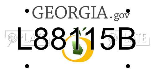 L88115B Georgia License Plate