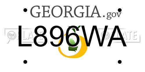 L896WA Georgia License Plate