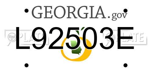 L92503E Georgia License Plate