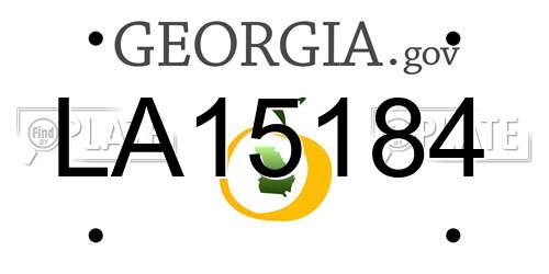 LA15184 Georgia License Plate