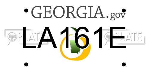 LA161E Georgia License Plate