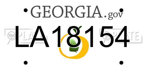 LA18154 Georgia License Plate