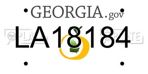 LA18184 Georgia License Plate