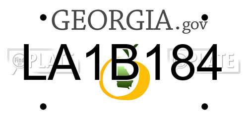 LA1B184 Georgia License Plate