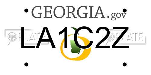 LA1C2Z Georgia License Plate