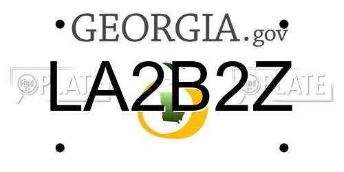 LA2B2Z Georgia License Plate