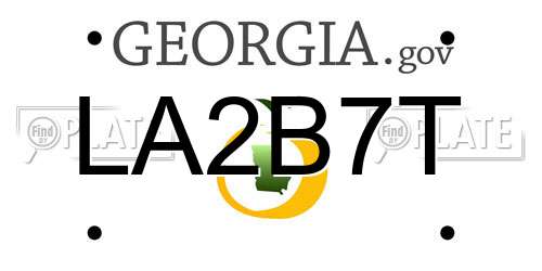 LA2B7T Georgia License Plate