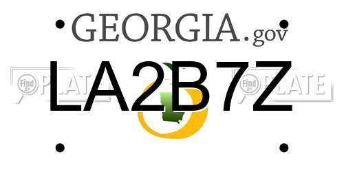LA2B7Z Georgia License Plate