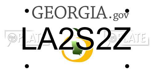 LA2S2Z Georgia License Plate