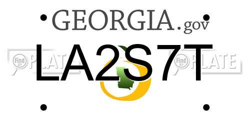 LA2S7T Georgia License Plate