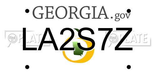 LA2S7Z Georgia License Plate