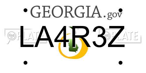 LA4R3Z Georgia License Plate