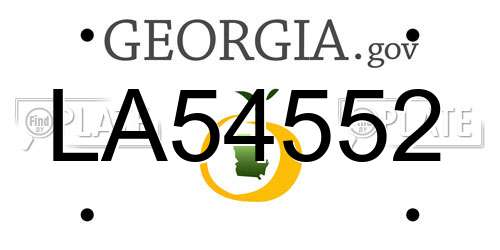LA54552 Georgia License Plate