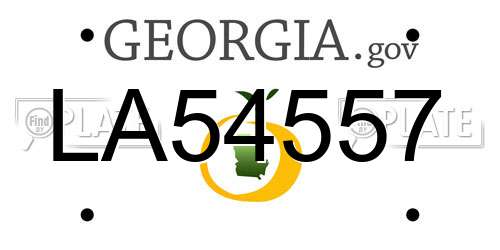 LA54557 Georgia License Plate