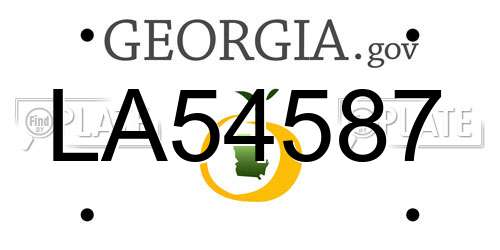 LA54587 Georgia License Plate
