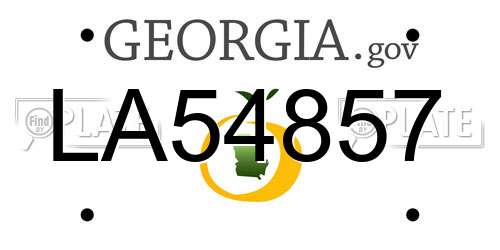 LA54857 Georgia License Plate