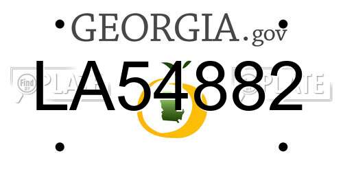 LA54882 Georgia License Plate