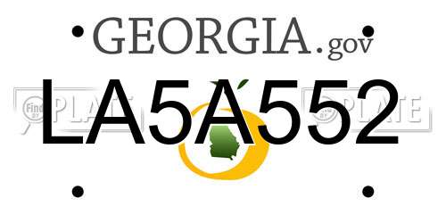 LA5A552 Georgia License Plate