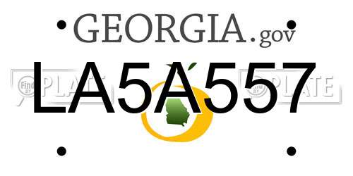 LA5A557 Georgia License Plate