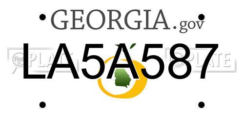 LA5A587 Georgia License Plate
