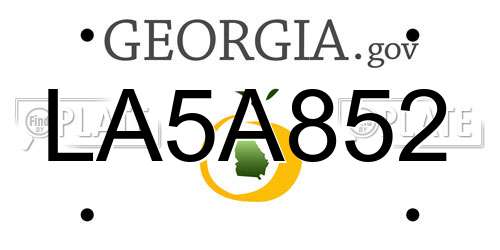 LA5A852 Georgia License Plate