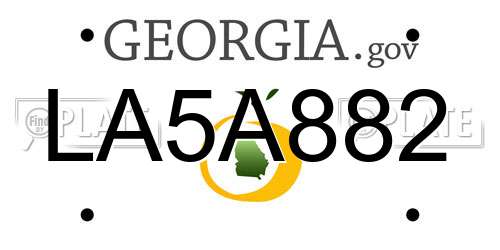 LA5A882 Georgia License Plate