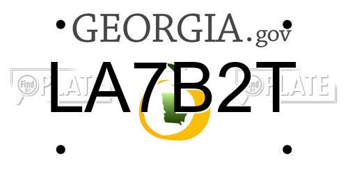 LA7B2T Georgia License Plate