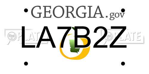 LA7B2Z Georgia License Plate