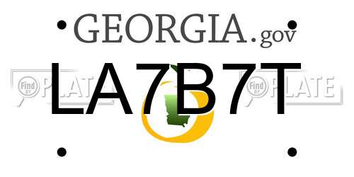LA7B7T Georgia License Plate