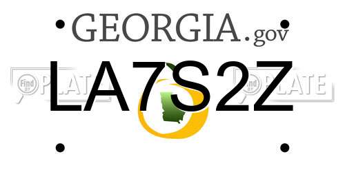 LA7S2Z Georgia License Plate