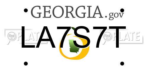 LA7S7T Georgia License Plate