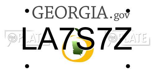 LA7S7Z Georgia License Plate