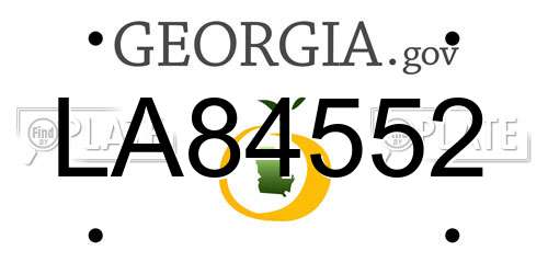 LA84552 Georgia License Plate