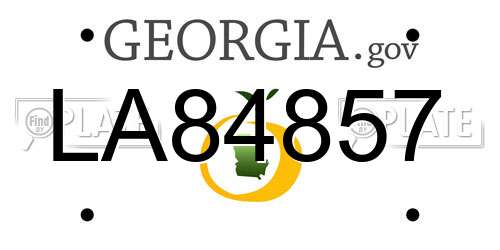 LA84857 Georgia License Plate