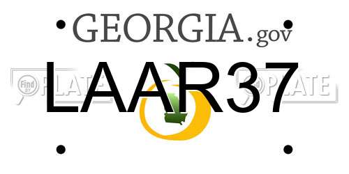 LAAR37 Georgia License Plate