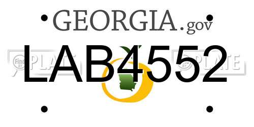 LAB4552 Georgia License Plate