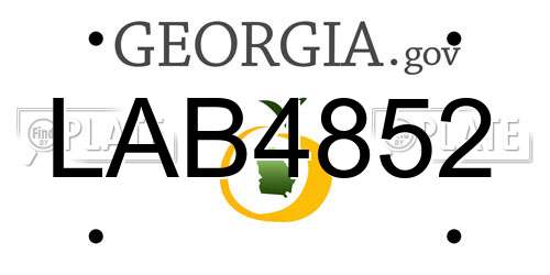 LAB4852 Georgia License Plate