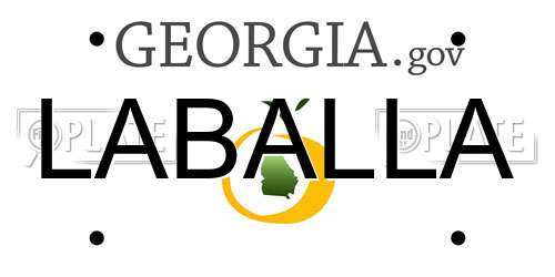 LABALLA Georgia License Plate