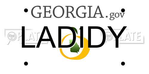 LADIDY Georgia License Plate