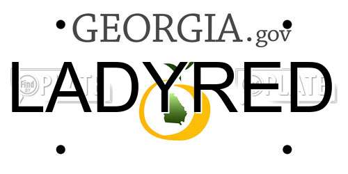 LADYRED Georgia License Plate
