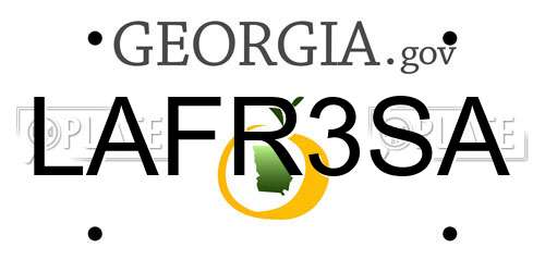 LAFR3SA Georgia License Plate