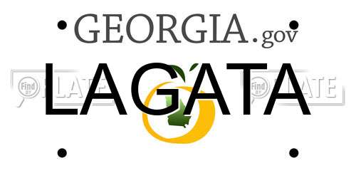 LAGATA Georgia License Plate