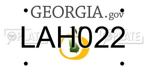 LAH022 Georgia License Plate